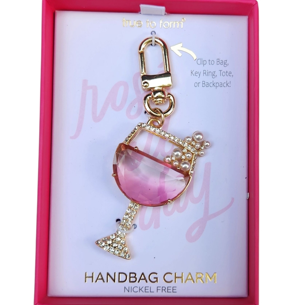 True To Form Pearl Embellished Rose All Day Bag Charm Keychain